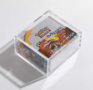 wholesale cardboard evolution cards carte booster displays base set clear acrylic pokemon booster box display with magnetic lid
