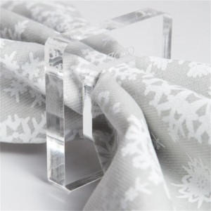 Lovely crystal butterfly flower christmas wedding Party Favors table decoration holders clear acrylic napkin rings