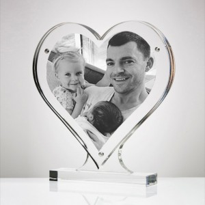 Heart Shaped Acrylic Photo Frame Family Present Acrylic Magnetic Picture Frame