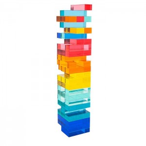 Traditional Plexiglass Stacking Tumbling Tower Acrylic Block Building Tower Game Lucite Jumbling Tower