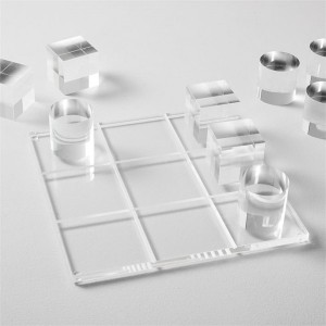 Laser Cut Heart Shape Acrylic Block Deluxe Home Decor Tic Tac Toe Set