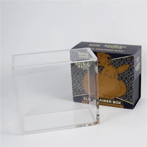 Custom wholesale Pokemon ETB Display Case Magnet Lid screw cards elite trainer Protector case Acrylic Booster Box Display case