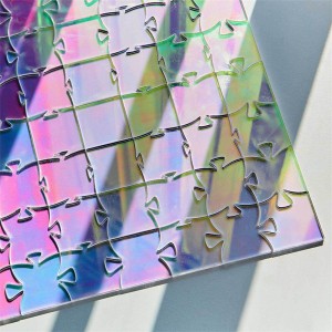Custom Rainbow Color Acrylic Educational Toy Jigsaw Puzzle