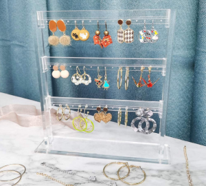 custom Transparent Jewelry Display Stand Storage Decor Acrylic Earring Holder for Women Girls Store
