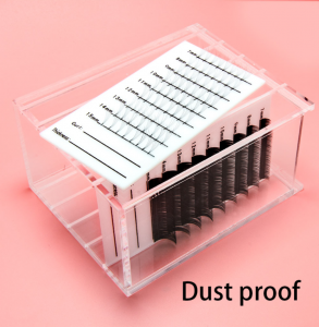 cosmetic extension box tweezer eyelashes strips tray storage case display stand rack clear acrylic eyelash organizer holder