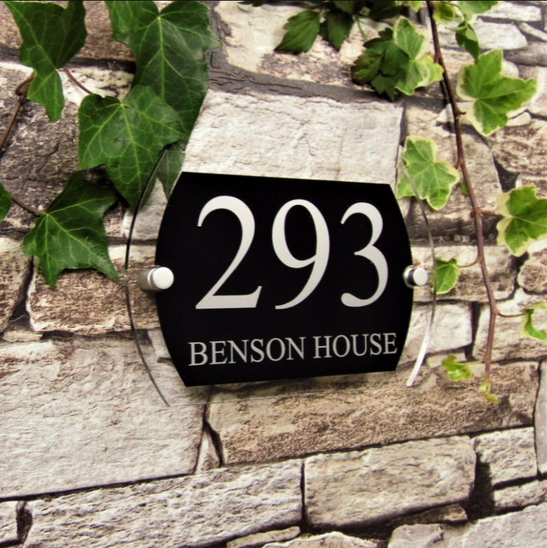 custom floating modern hotel office home welcom address signs door number decorative plates Acrylic House Number Sign Plaque