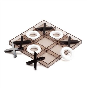 12” Acrylic Tic Tac Toe Game Set Classic Family Plexiglass Travel Board Game For Kids and Adults
