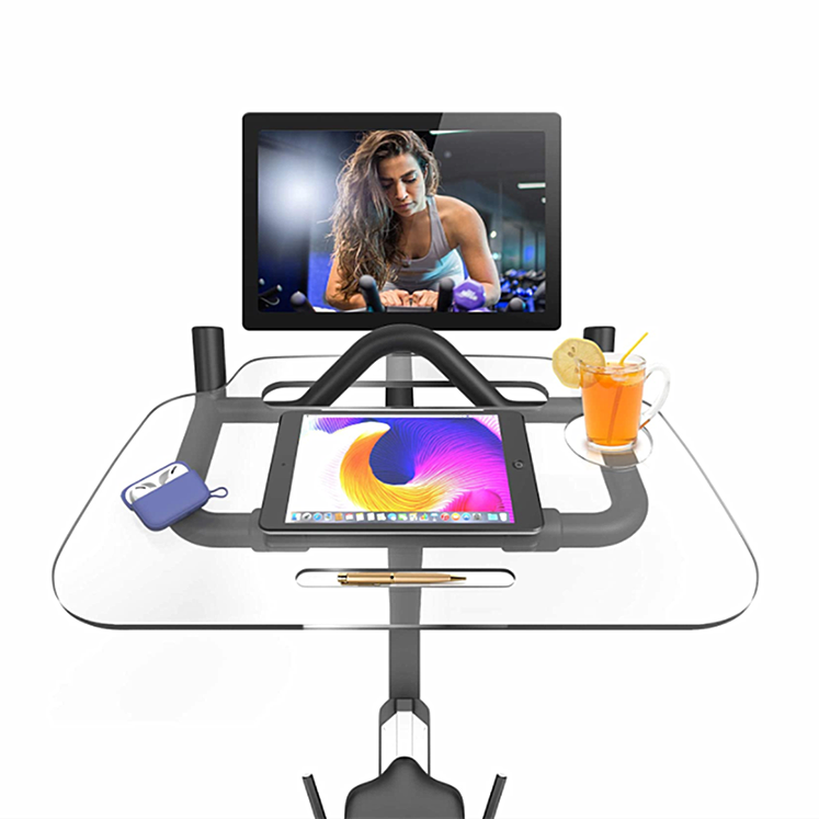 Exercise Workstation Tablet Phone Book Cycle Spinning Peloton Work Ride Desk Clear Acrylic laptop car Tray for Peloton Bike