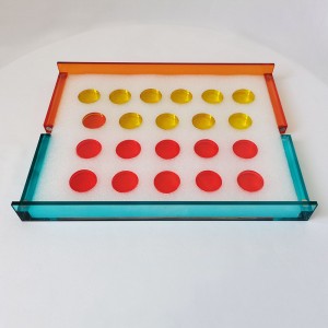 Custom wholesale tic tac toe game funny world children’s toys board Luxury Lucite acrylic connect 4 games for kids