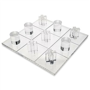 Laser Cut Heart Shape Acrylic Block Deluxe Home Decor Tic Tac Toe Set