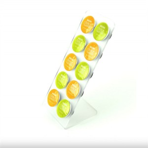 Black white color custom capsule holder acrylic coffee pods organizer for desk