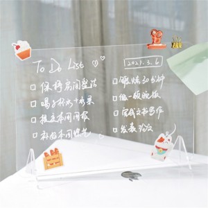 wholesale custom School office home Kids Record daily information note board Clear Acrylic Dry Erase Memo Tablet with Base