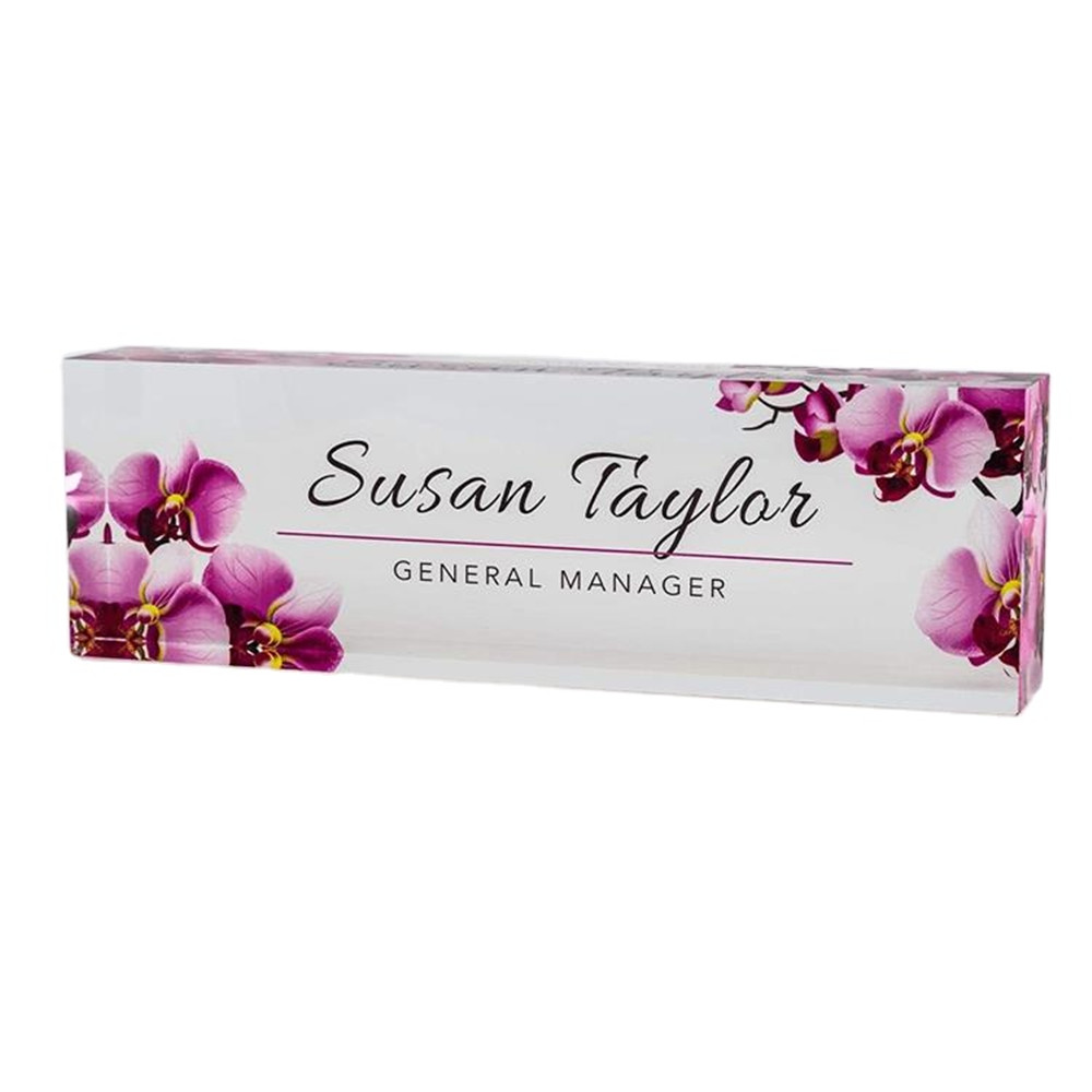 Custom Polished Engraved Clear Acrylic Logo Name Blocks For Office