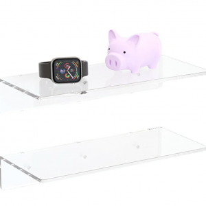 Transparent hanging kids Bedroom Living Room Office corner decorative shelves display clear acrylic wall mounted floating shelf