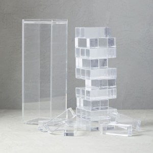 54 pcs Clear Lucite Block 3D Luxury Acrylic Stacking Tower Puzzle Game