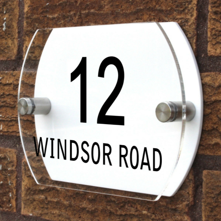 Modern floating hotel office home welcom address signs door number decorative plates custom Acrylic House Number Sign Plaque