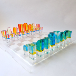 Custom chinese table glass plastic tournament outdoor garden modern luxury crystal magnetic acrylic chess game set