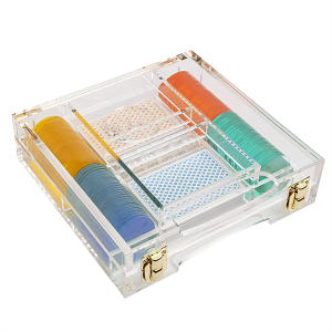 Factory Custom Luxury Lucite board Colorful Acrylic Poker Game Set