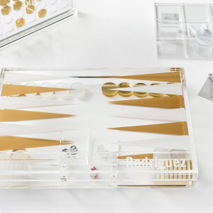 Color Option Plexiglass Indoor Game Case Orange & Clear Acrylic Backgammon Set
