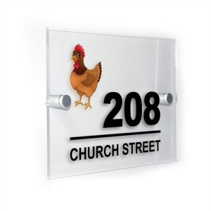 Personalized Custom House Shaped Number Name Road Plaques Acrylic Door Sign
