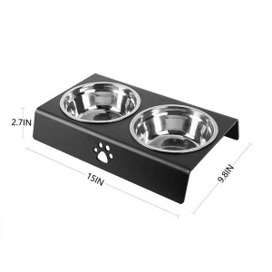 Removable Plexiglass Pet Food Storage Tray Clear Acrylic Feeder Stand with Glass Bowl