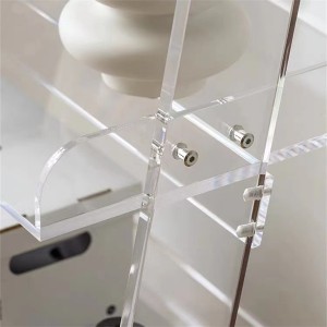 custom office home room school Ladder Fit 4Tier childrens kids Bookcase Design clear Acrylic display bookshelf Storage