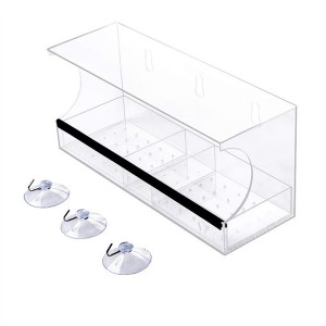 Transparent Round Acrylic Bird Window Feeder Clear Plexiglass Large Bird feeder for Outside