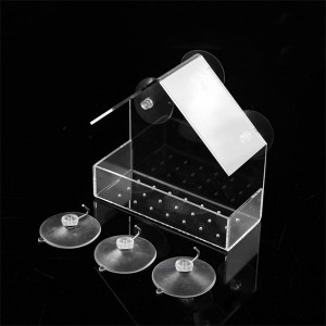 Window Bird Feeder Decorate House with Birds Clear Acrylic Plastic with 3 Strong Extra Suction Cups Includ idea for Nature Lover