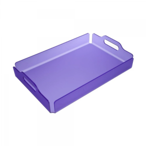 Manufacturer Custom Clear Rectangle Durable Easy Clean Acrylic Serving Tray With Handles
