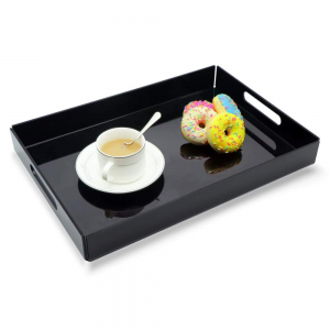 Manufacturer Custom Clear Rectangle Durable Easy Clean Acrylic Serving Tray With Handles