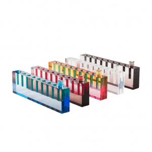 Acrylic Modular Chanukaih Menorah Colored Lucite Candle Holder Wax Candles Home Decor