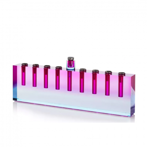 Lucite Oil crystal Menorah Block Colored Flower Vase Storage Box Acrylic Wax menorah candle holder