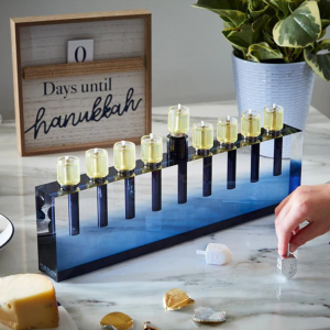 Lucite Oil crystal Menorah Block Colored Flower Vase Storage Box Acrylic Wax menorah candle holder